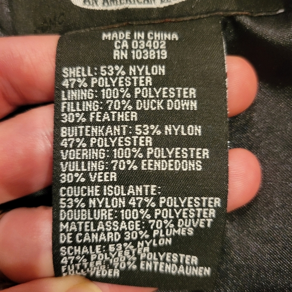 Harley Davidson Women's Duck Down Full Zip Puffer Jacket Size Small Tall - Picture 5 of 12